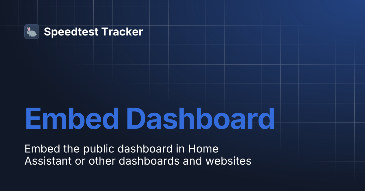 Embed Dashboard | Speedtest Tracker